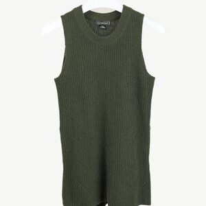 Holt Renfrew Green Cashmere Side-Zipper Sweater Vest